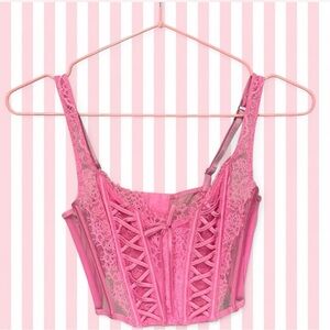 Hot Pink Victoria’s Secret Lace Corset Bustier Top - Women's Intimates